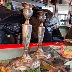 Sterling Silver Candleholders 1898